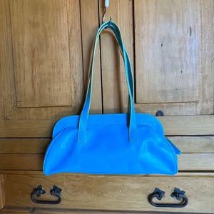 Light blue medium-small leather purse